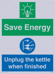 Save Energy, Unplug the kettle when finished